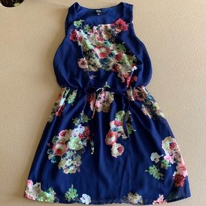 Navy floral bubble top dress